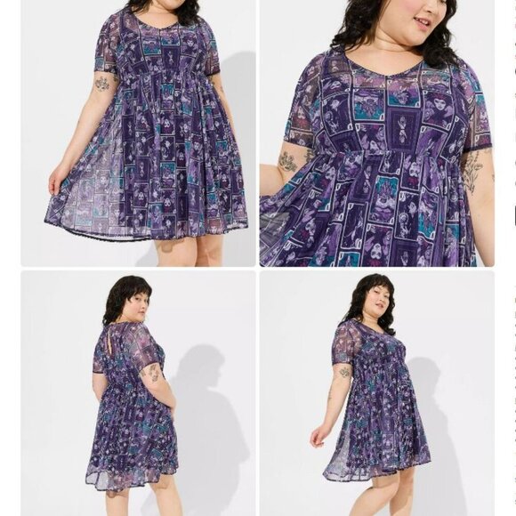 Retired!! Disney Villains Mini Mesh Skater Dress - Picture 1 of 6